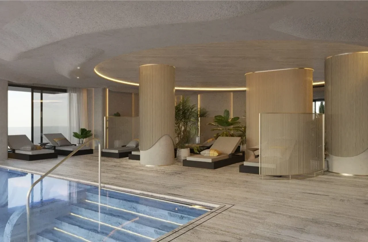 Визуализация бассейна и зоны отдыха в SPA Lotte Sochi